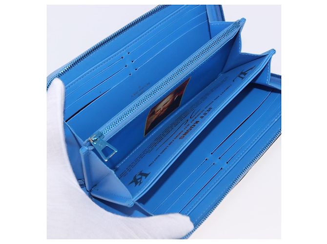 LOUIS VUITTON Rubens Tiger Hunting Zippy Wallet Light Blue M64603 Auth 200400M Blu chiaro - vista 8