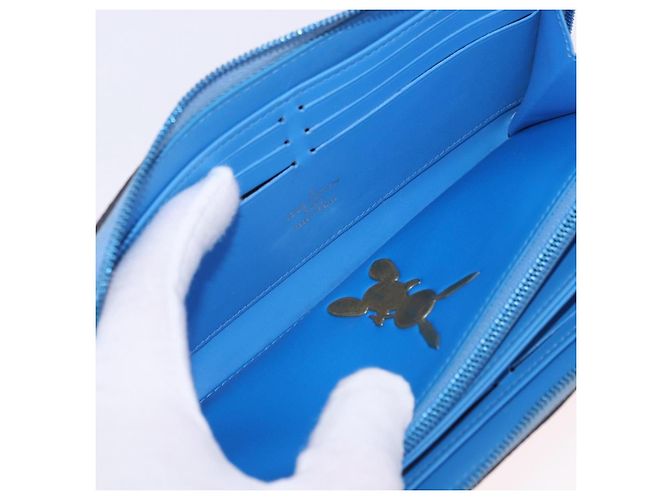 LOUIS VUITTON Rubens Tiger Hunting Zippy Wallet Light Blue M64603 Auth 200400M Blu chiaro - vista 9