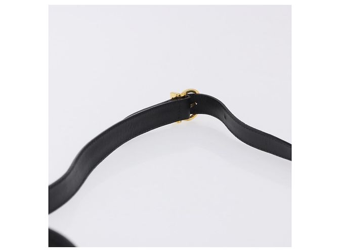 Salvatore Ferragamo Gancini Handtasche Leder 2way Schwarz Gold Auth 200051A Golden - Ansicht 14