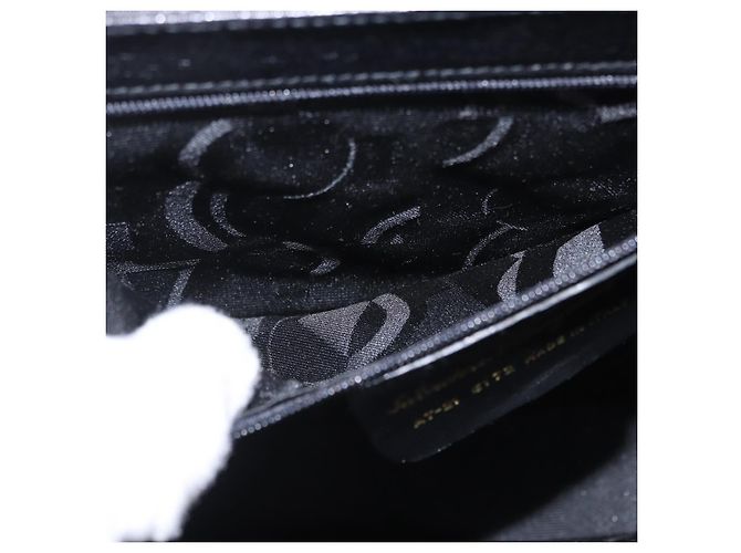 Salvatore Ferragamo Gancini Handtasche Leder 2way Schwarz Gold Auth 200051A Golden - Ansicht 26