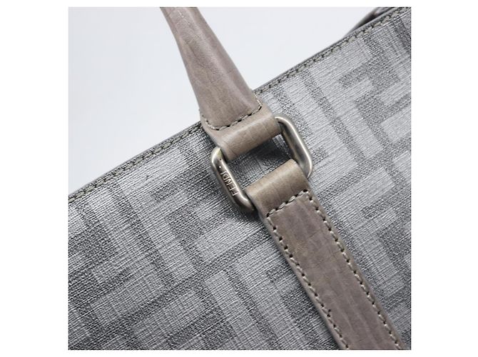 FENDI Zucca Tote Bag PVC Leder Grau Silber 7VA243 Auth 199379V Braun - Ansicht 10