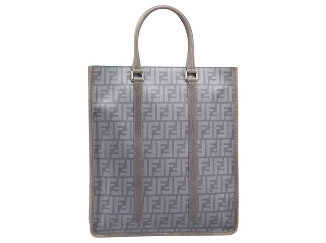 FENDI Zucca Tote Bag PVC Leder Grau Silber 7VA243 Auth 199379V Braun - Ansicht 13