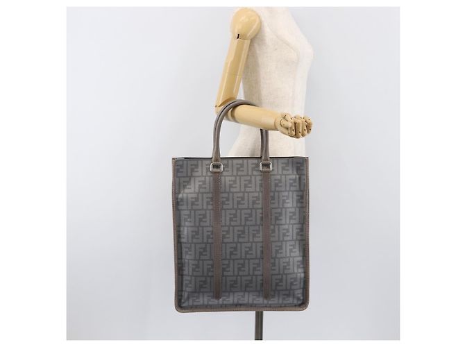 FENDI Zucca Tote Bag PVC Leder Grau Silber 7VA243 Auth 199379V Braun - Ansicht 22