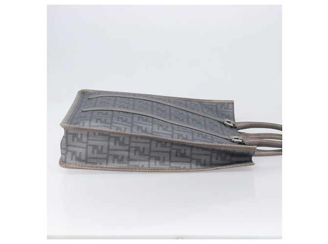 FENDI Zucca Tote Bag PVC Leder Grau Silber 7VA243 Auth 199379V Braun - Ansicht 3