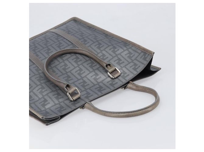 FENDI Zucca Tote Bag PVC Leder Grau Silber 7VA243 Auth 199379V Braun - Ansicht 6