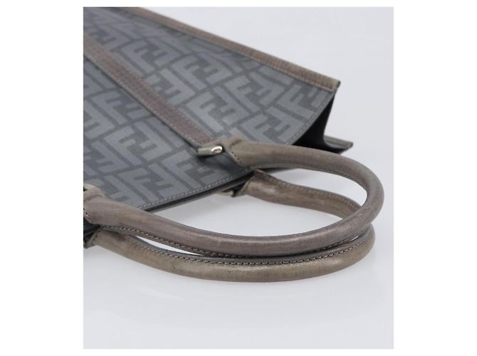 FENDI Zucca Tote Bag PVC Leder Grau Silber 7VA243 Auth 199379V Braun - Ansicht 7
