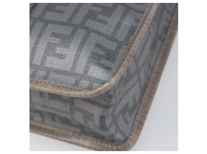 FENDI Zucca Tote Bag PVC Leder Grau Silber 7VA243 Auth 199379V Braun - Ansicht 9