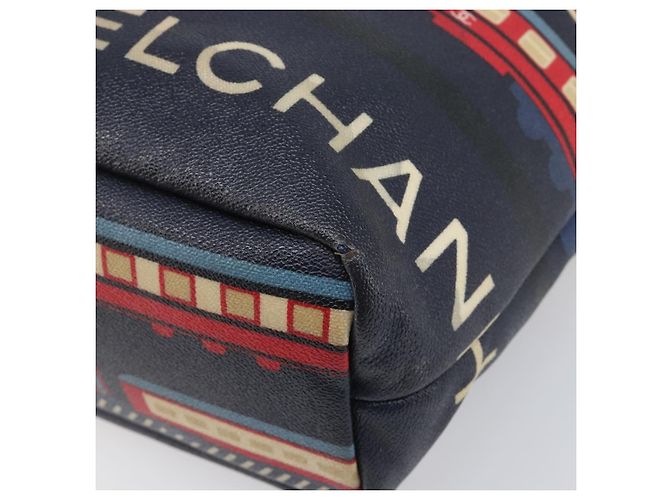 Borsa Tote CHANEL Central Station PVC Canvas Navy Silver CC Auth 201987 Argento Blu navy - vista 10