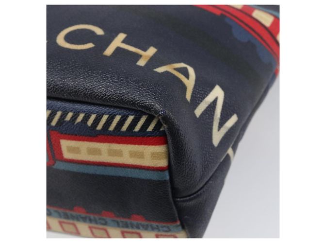 Borsa Tote CHANEL Central Station PVC Canvas Navy Silver CC Auth 201987 Argento Blu navy - vista 15