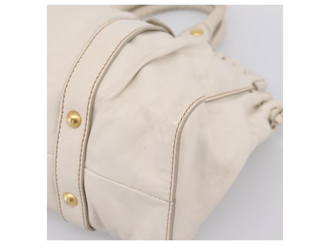Borsa Miu Miu Vitellolux 2way White Gold Auth 201997A Bianco D'oro - vista 10