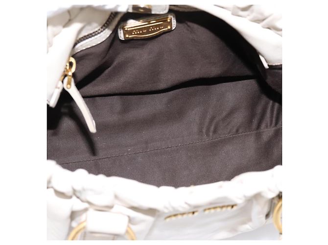 Borsa Miu Miu Vitellolux 2way White Gold Auth 201997A Bianco D'oro - vista 11