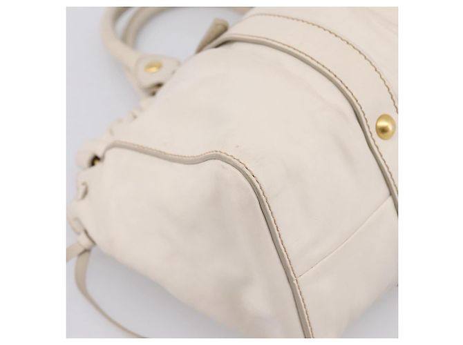Borsa Miu Miu Vitellolux 2way White Gold Auth 201997A Bianco D'oro - vista 14