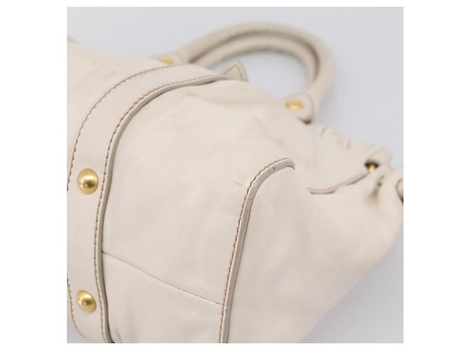 Borsa Miu Miu Vitellolux 2way White Gold Auth 201997A Bianco D'oro - vista 15
