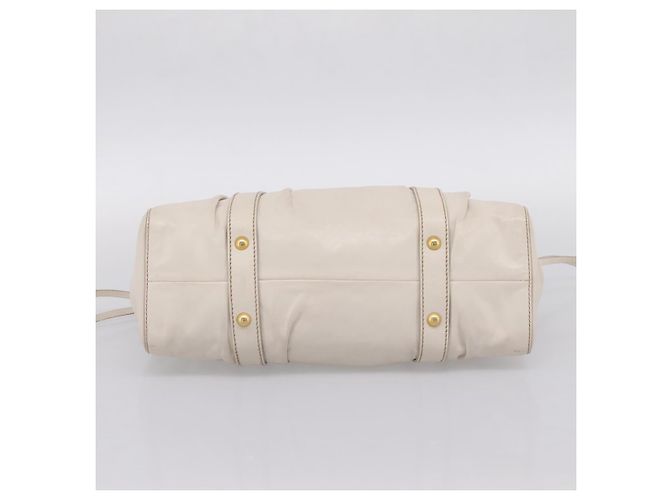 Borsa Miu Miu Vitellolux 2way White Gold Auth 201997A Bianco D'oro - vista 5