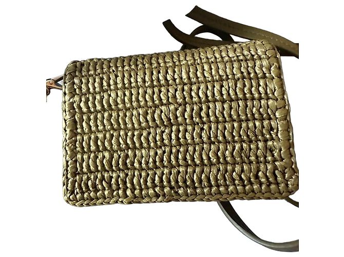 Prada Mini Borsa Crochet Triangolo Kaki Cachi - vista 2
