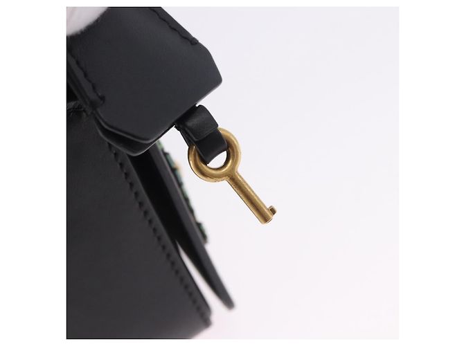 Borsa a tracolla VERSACE Medusa Chain in pelle nera e oro Auth 200090M Nero D'oro - vista 9