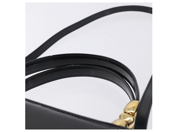 Borsa Christian Dior Maris Pearl Patent 2way Black Gold Tone Auth ep15753A - vista 14