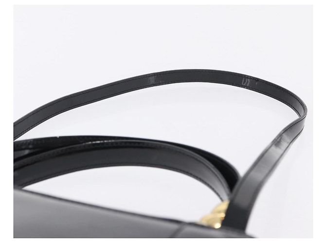 Borsa Christian Dior Maris Pearl Patent 2way Black Gold Tone Auth ep15753A - vista 15