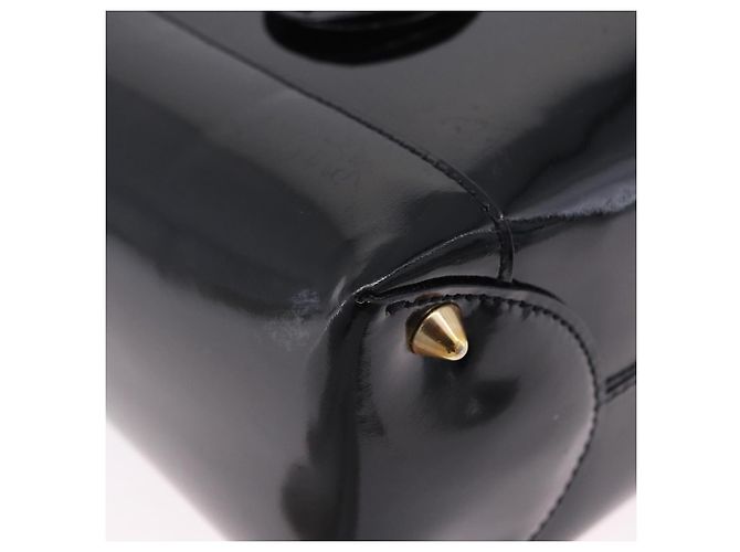 Borsa Christian Dior Maris Pearl Patent 2way Black Gold Tone Auth ep15753A - vista 16