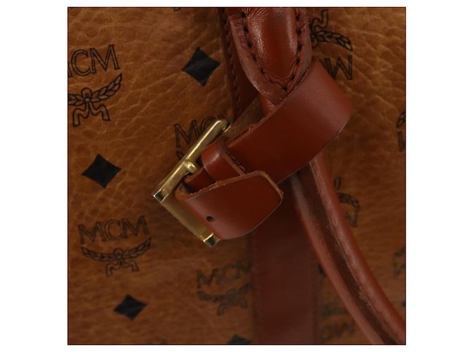 Borsa MCM Vicetos Boston PVC Pelle 2way Marrone Tono Oro Auth 200204 - vista 11