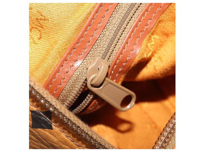Borsa MCM Vicetos Boston PVC Pelle 2way Marrone Tono Oro Auth 200204 - vista 12