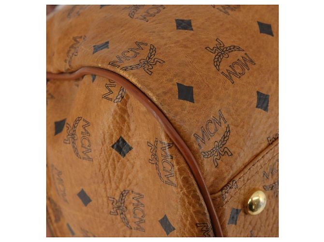 Borsa MCM Vicetos Boston PVC Pelle 2way Marrone Tono Oro Auth 200204 - vista 16