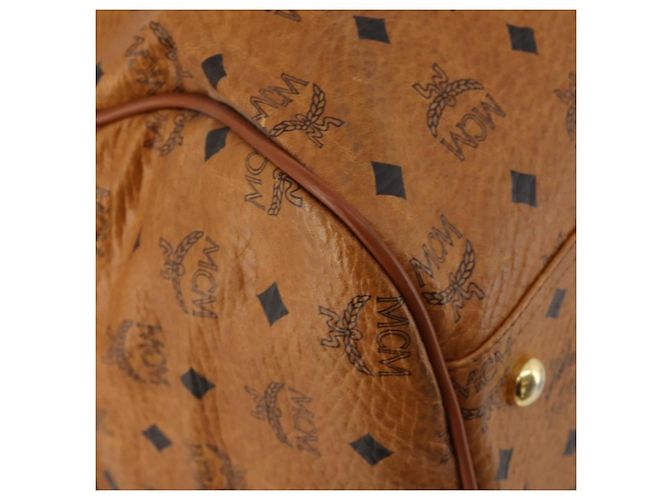 Borsa MCM Vicetos Boston PVC Pelle 2way Marrone Tono Oro Auth 200204 - vista 18