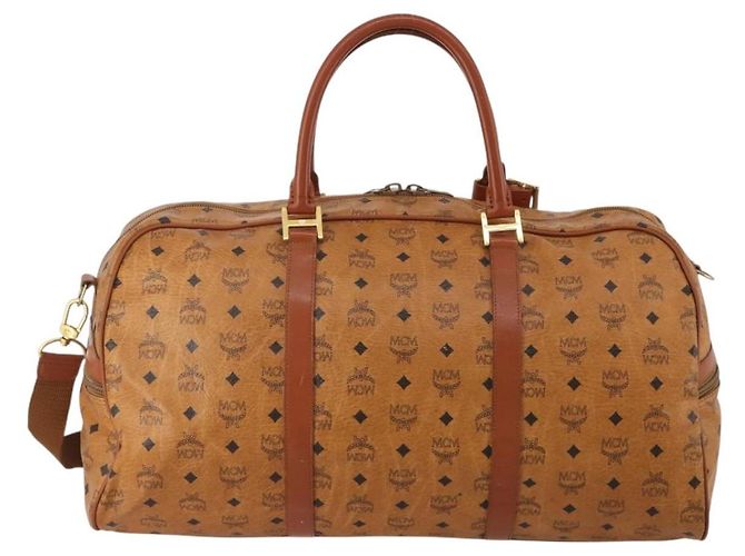 Borsa MCM Vicetos Boston PVC Pelle 2way Marrone Tono Oro Auth 200204 - vista 2
