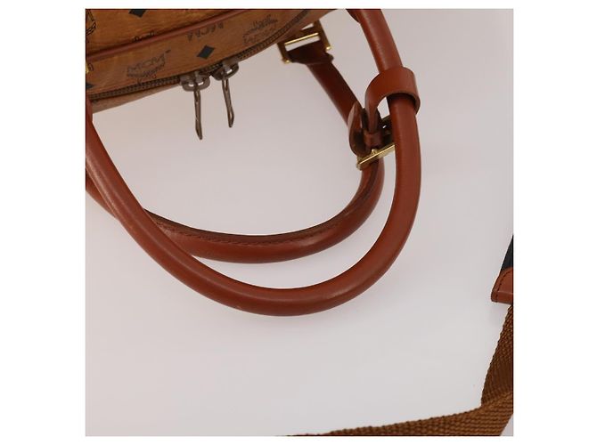 Borsa MCM Vicetos Boston PVC Pelle 2way Marrone Tono Oro Auth 200204 - vista 3
