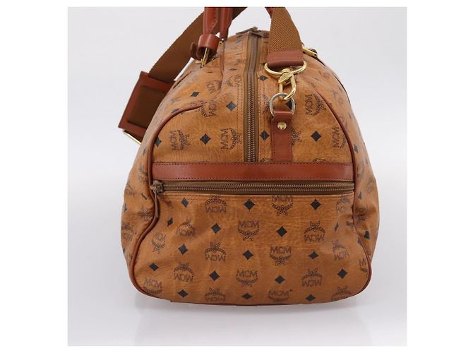 Borsa MCM Vicetos Boston PVC Pelle 2way Marrone Tono Oro Auth 200204 - vista 5
