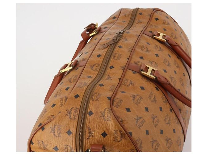 Borsa MCM Vicetos Boston PVC Pelle 2way Marrone Tono Oro Auth 200204 - vista 6