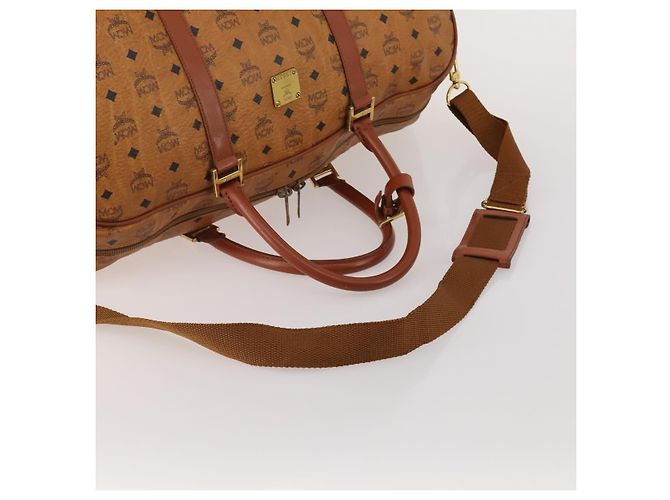 Borsa MCM Vicetos Boston PVC Pelle 2way Marrone Tono Oro Auth 200204 - vista 7