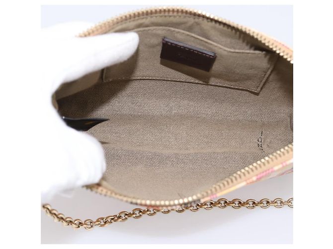 FENDI Zucchino Canvas Accessory Pouch PVC Multicolor Gold Auth 199476V Multiple colors Golden - view 10