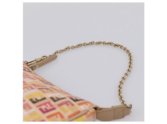 FENDI Zucchino Canvas Accessory Pouch PVC Multicolor Gold Auth 199476V Multiple colors Golden - view 14