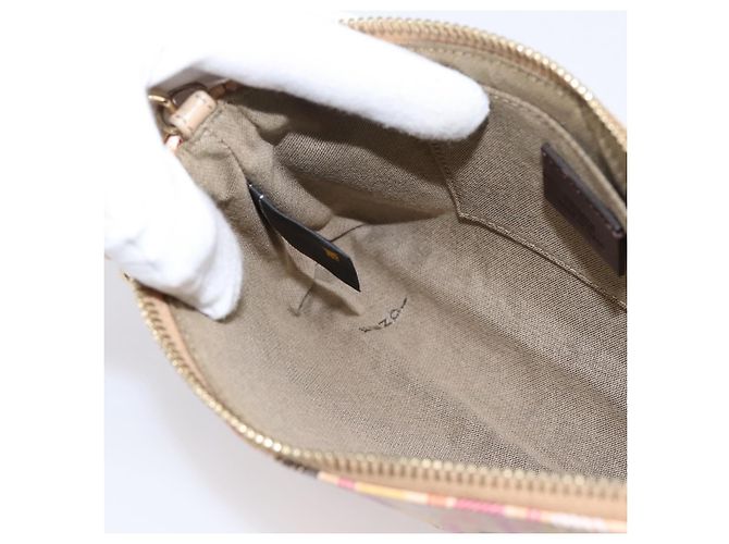 FENDI Zucchino Canvas Accessory Pouch PVC Multicolor Gold Auth 199476V Multiple colors Golden - view 21