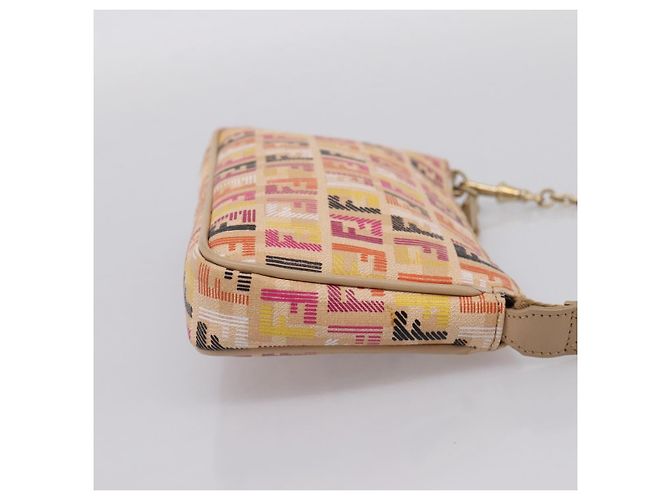 FENDI Zucchino Canvas Accessory Pouch PVC Multicolor Gold Auth 199476V Multiple colors Golden - view 4