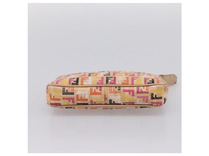 FENDI Zucchino Canvas Accessory Pouch PVC Multicolor Gold Auth 199476V Multiple colors Golden - view 5