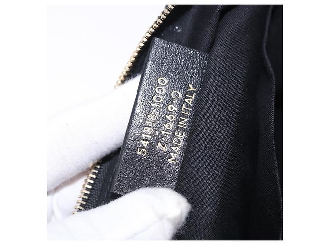 Borsa Clutch BALENCIAGA Giant in pelle nera e oro Auth 199841V Nero D'oro - vista 11