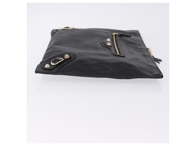 Borsa Clutch BALENCIAGA Giant in pelle nera e oro Auth 199841V Nero D'oro - vista 3
