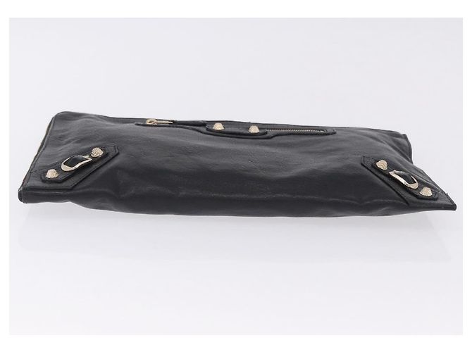 Borsa Clutch BALENCIAGA Giant in pelle nera e oro Auth 199841V Nero D'oro - vista 6