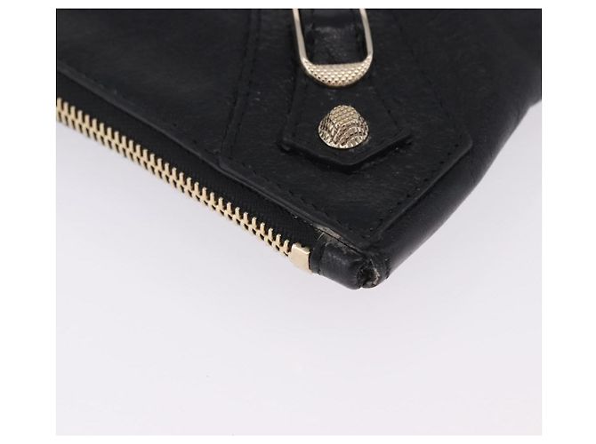 Borsa Clutch BALENCIAGA Giant in pelle nera e oro Auth 199841V Nero D'oro - vista 7