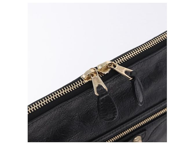 Borsa Clutch BALENCIAGA Giant in pelle nera e oro Auth 199841V Nero D'oro - vista 8