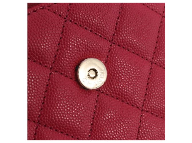 CHANEL Matelasse Top Handle Chain Caviar Skin 2way Red Gold CC Auth 200091SAM Rot Golden - Ansicht 23