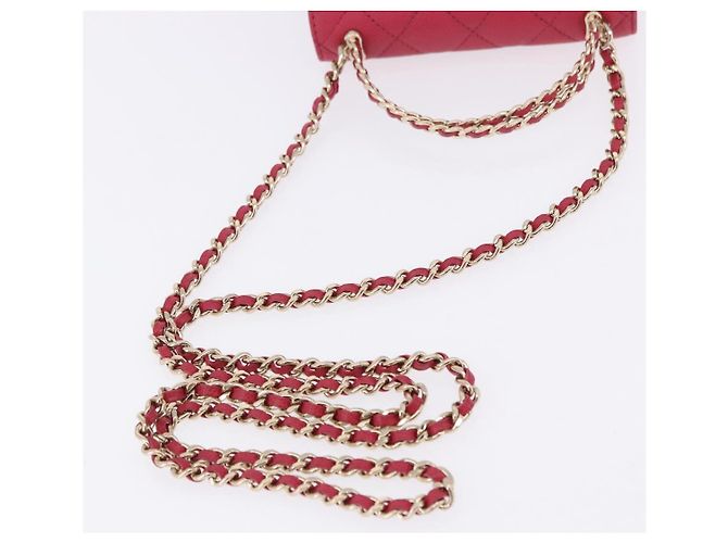 CHANEL Matelasse Top Handle Chain Caviar Skin 2way Red Gold CC Auth 200091SAM Rot Golden - Ansicht 8