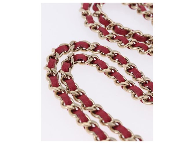 CHANEL Matelasse Top Handle Chain Caviar Skin 2way Red Gold CC Auth 200091SAM Rot Golden - Ansicht 9