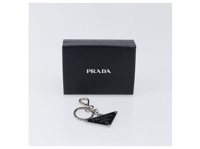 PRADA Triangle Schlüsselanhänger Metall Silver Auth 201017A Silber - Ansicht 12