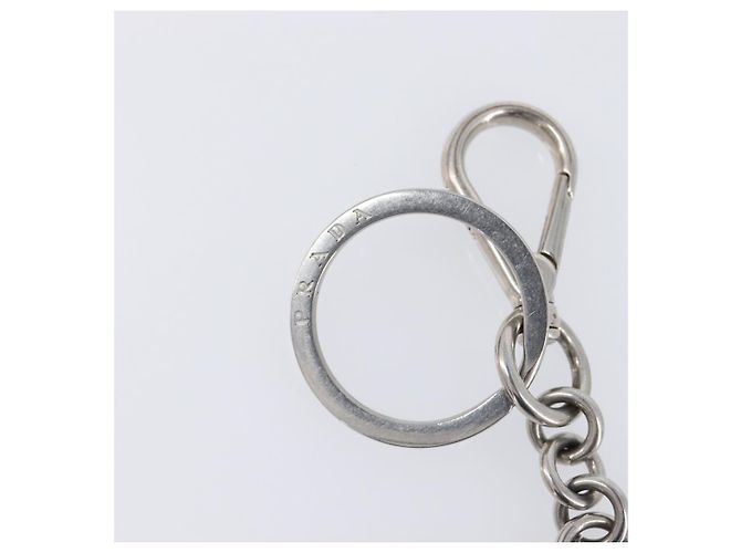 PRADA Triangle Schlüsselanhänger Metall Silver Auth 201017A Silber - Ansicht 3
