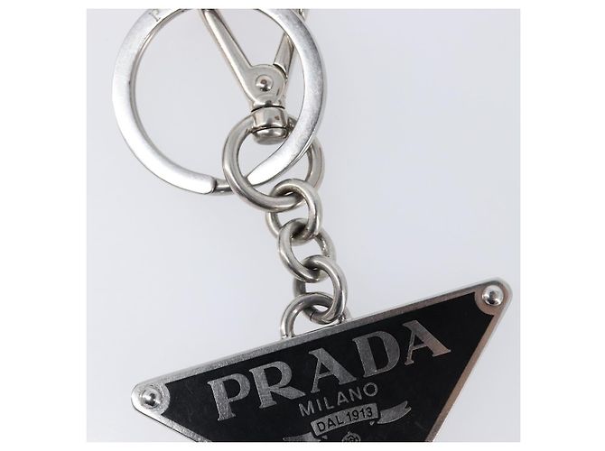 PRADA Triangle Schlüsselanhänger Metall Silver Auth 201017A Silber - Ansicht 5