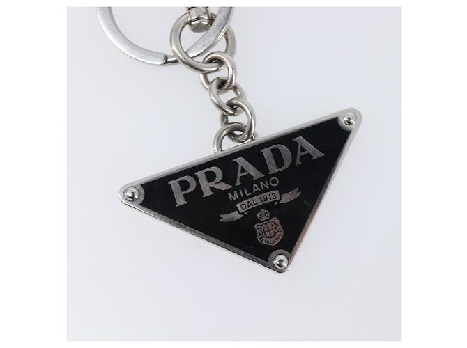 PRADA Triangle Schlüsselanhänger Metall Silver Auth 201017A Silber - Ansicht 6