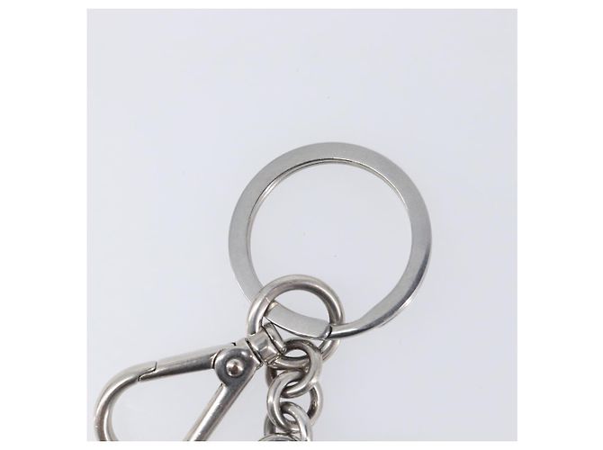 PRADA Triangle Schlüsselanhänger Metall Silver Auth 201017A Silber - Ansicht 9